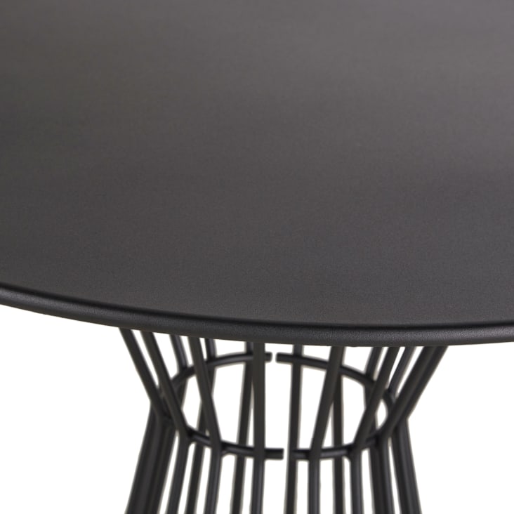 Maisons Du Monde Meknes Business - Mesa Redonda Alta Para Jardín Profesional De Acero Negro