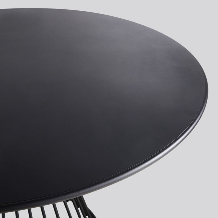 Maisons Du Monde Meknes - Mesa Redonda De Jardín De Metal Negro Mate Para 4 Personas D.121