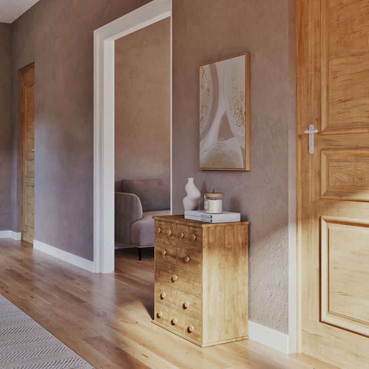 Maisons Du Monde MELARA - Lienzo Estampado En Tonos Rosa Dorado Y Crudo 53x70