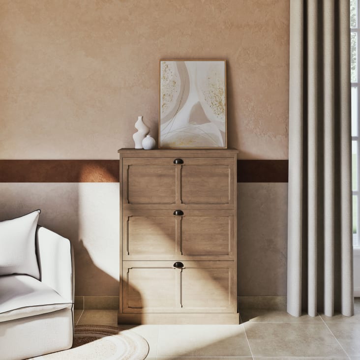 Maisons Du Monde MELARA - Lienzo Estampado En Tonos Rosa Dorado Y Crudo 53x70