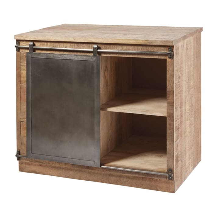 Maisons Du Monde Melchior - Mueble Bajo De Cocina Con 3 Cajones Y 1 Puerta De Mango Macizo