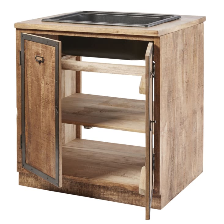 Maisons Du Monde Melchior - Mueble Bajo De Cocina Con Fregadero Con 2 Puertas De Mango Macizo