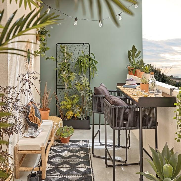 Maisons Du Monde MELILLA - Banco De Madera De Eucalipto Y Algodón Blanco