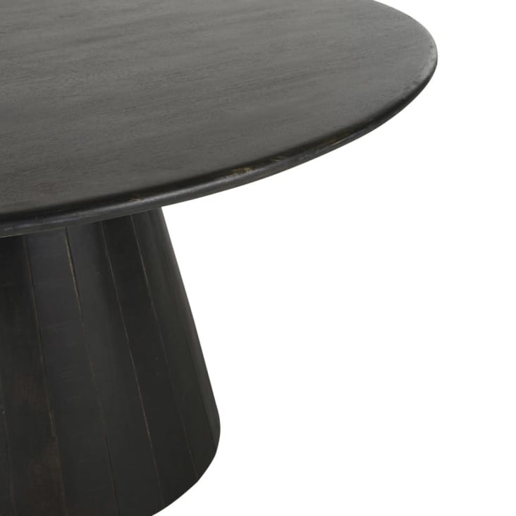 Maisons Du Monde Menai - Mesa De Comedor Mango Macizo Negro 4/6 Personas 140 Cm De Diámetro