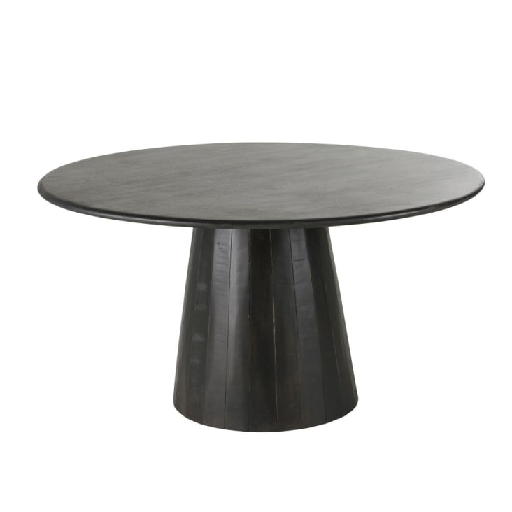 Maisons du Monde Menai - Mesa de comedor mango macizo negro 4/6 personas 140 cm de diámetro