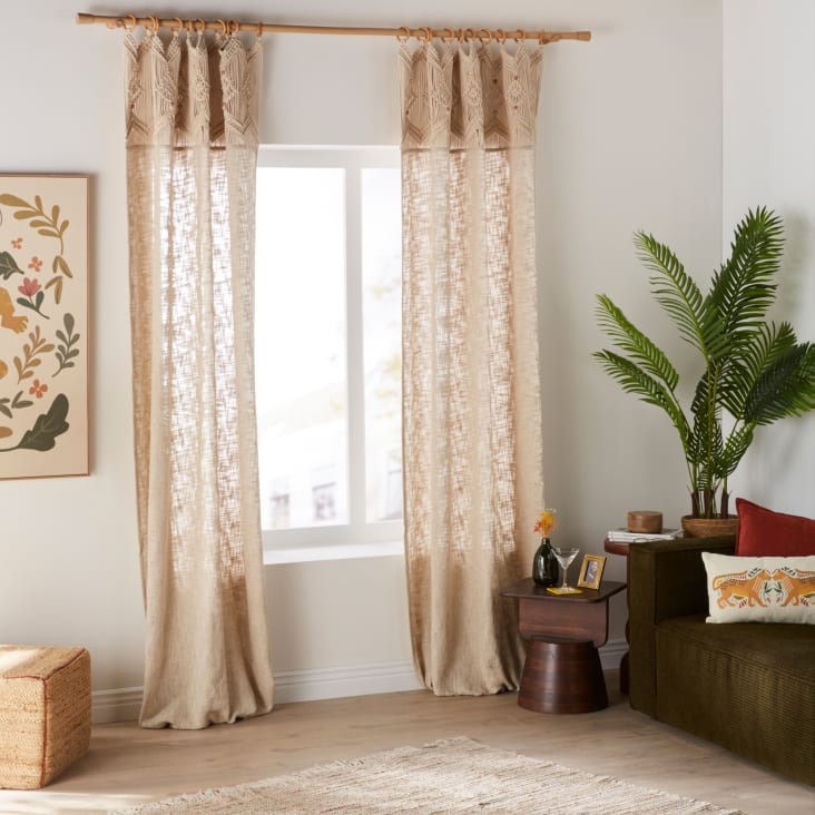 Maisons Du Monde MENIA - Cortina De Ojales Color Beige 130x300