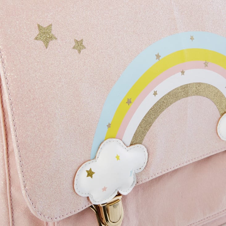 Maisons Du Monde Mermaid - Cartera Rosa Y Dorada Con Estampado De Arcoíris