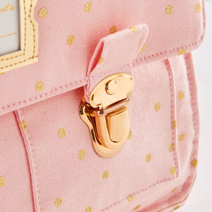 Maisons Du Monde Merveilles - Cartera Rosa Con Lunares Dorados