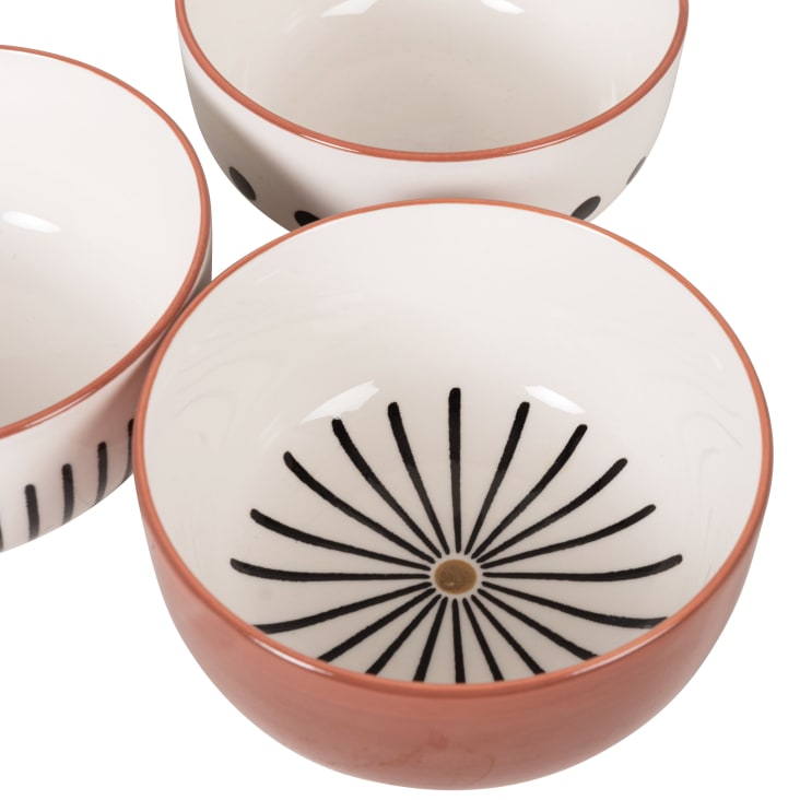 Maisons Du Monde Meryem - Set De 3 Cuencos Para Aperitivos De Gres Blanco Negro Y Marrón
