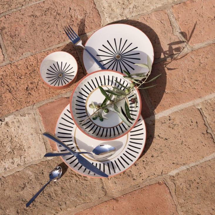 Maisons Du Monde Meryem - Set De 3 Cuencos Para Aperitivos De Gres Blanco Negro Y Marrón