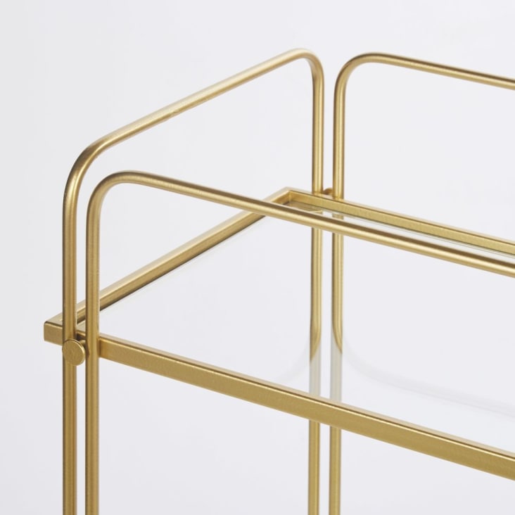 Maisons Du Monde Mesa Auxiliar De Cristal Transparente Y Metal Dorado