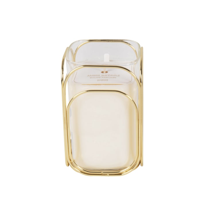 Maisons Du Monde Metalina - Vela Perfumada En Vaso De Vidrio Blanco Y Dorado