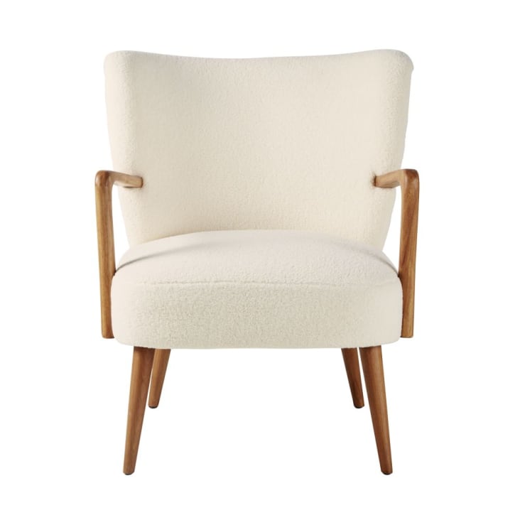 Maisons Du Monde Meyer - Sillón De Rizo Blanco Y Abedul Macizo