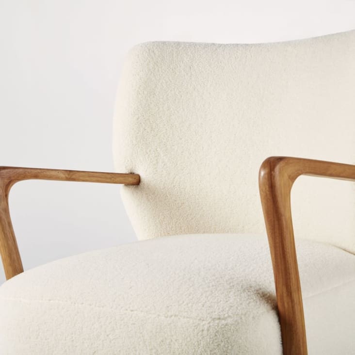 Maisons Du Monde Meyer - Sillón De Rizo Blanco Y Abedul Macizo