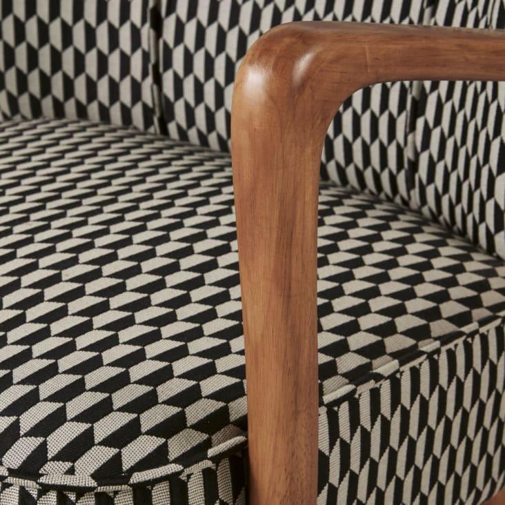 Maisons Du Monde Meyer - Sillón Vintage Con Motivos Gráficos En Blanco Y Negro