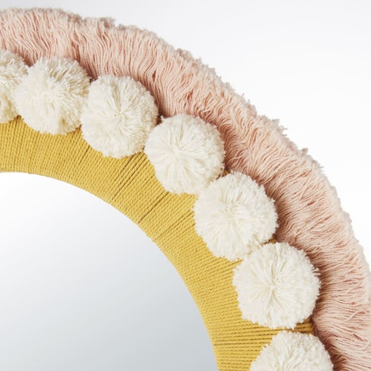 Maisons Du Monde MIA - Espejo Rosa Amarillo Y Beige. D. 38