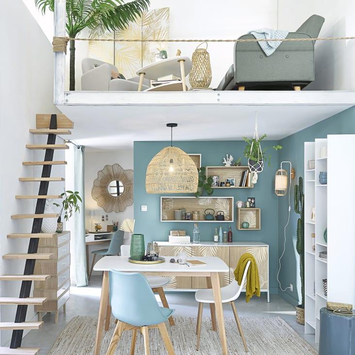 Maisons Du Monde Mia - Mesa De Comedor Blanca Para 4/6 Personas L.120