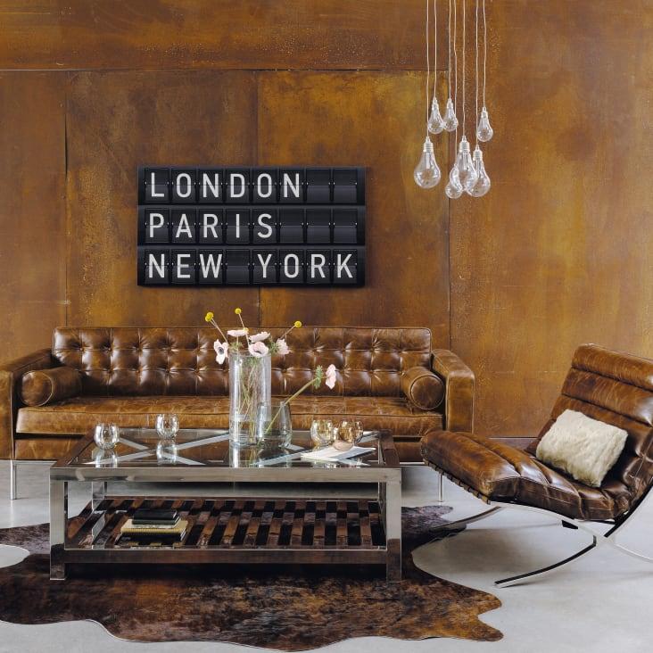 Maisons Du Monde Mikado - Sofá Capitoné De 3 Plazas De Cuero Marrón