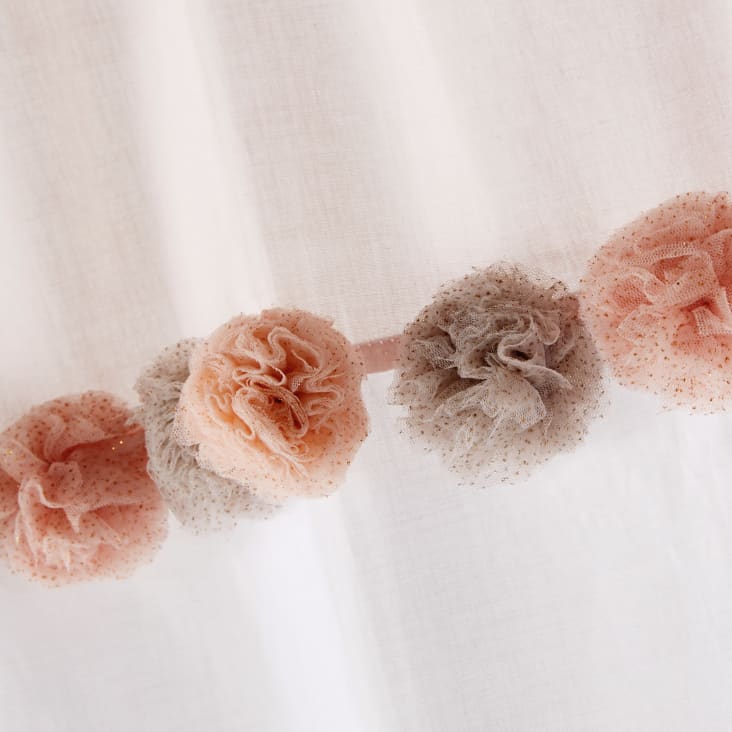 Maisons Du Monde MILA - Cortina Con Lazos De Algodón Ecológico Bicolor 102x250 - Una Unidad