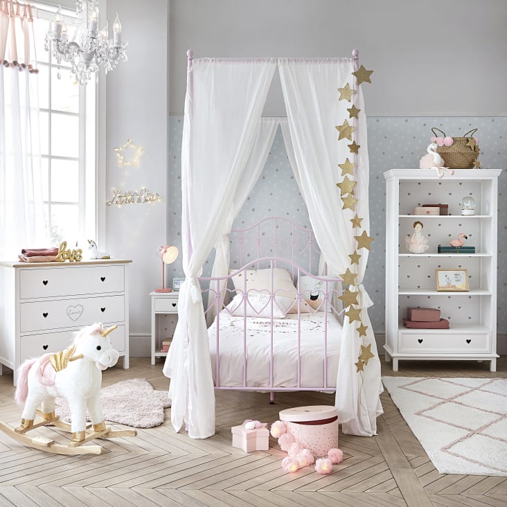 Maisons Du Monde MILA - Cortina Con Lazos De Algodón Ecológico Bicolor 102x250 - Una Unidad