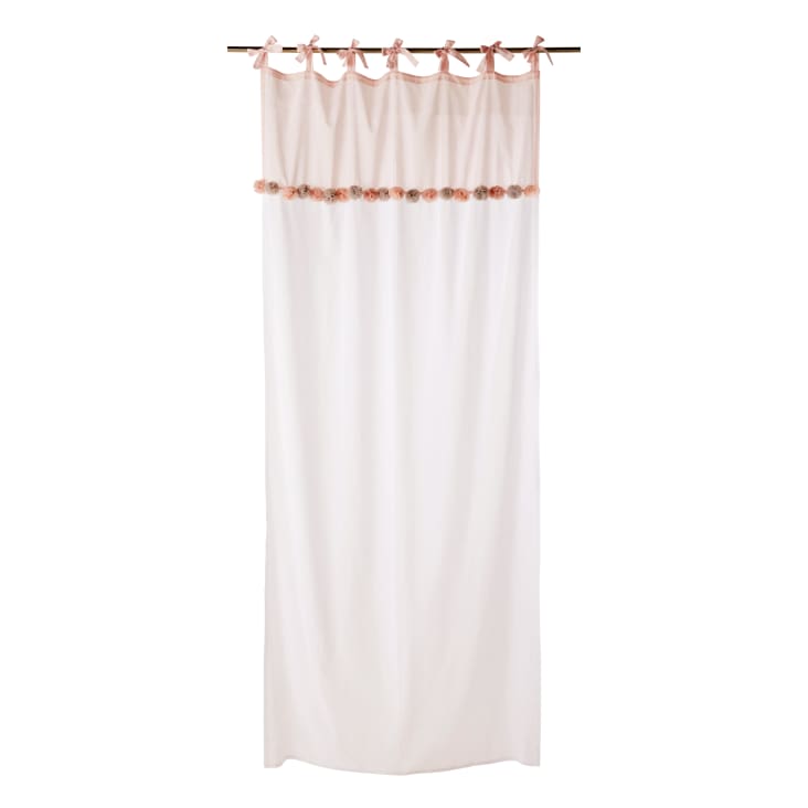 Maisons du Monde MILA - Cortina con lazos de algodón ecológico bicolor 102x250 - una unidad