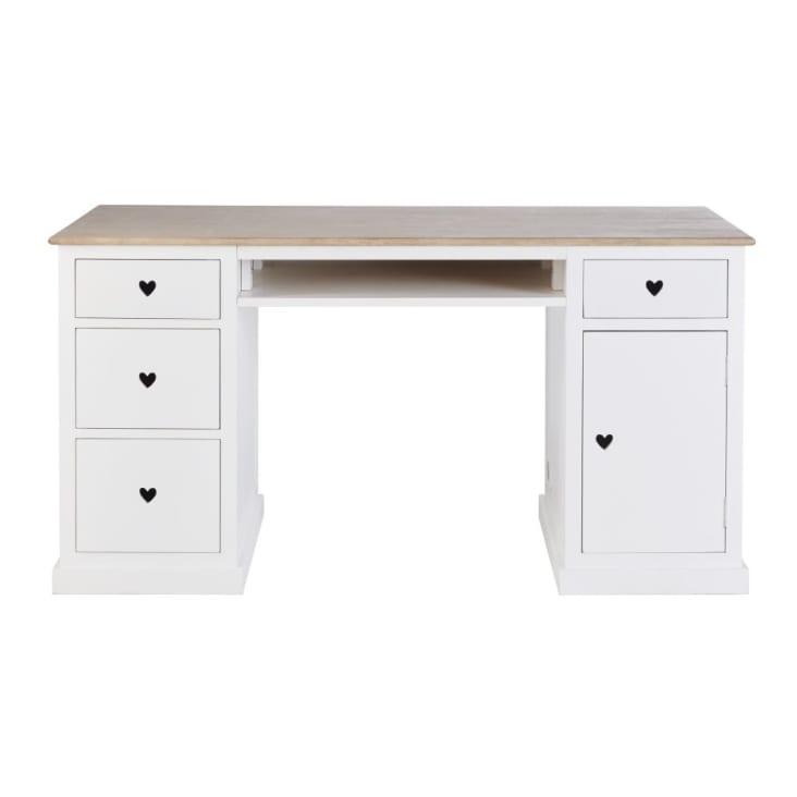 Maisons du Monde Mila - Escritorio blanco con 4 cajones y 1 puerta