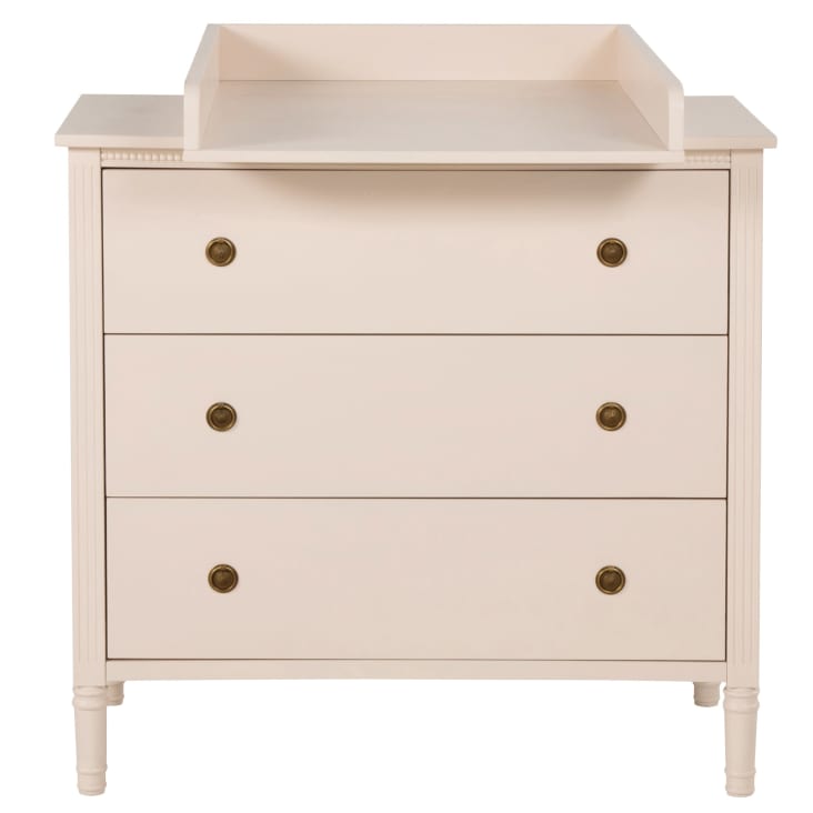 Maisons Du Monde Milie - Cómoda Compatible Con Cambiador Con 3 Cajones En Rosa Empolvado