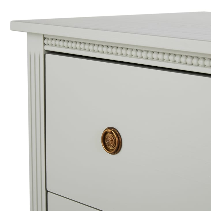 Maisons Du Monde Milie - Cómoda De 3 Cajones Gris Claro Y Metal Color Latón