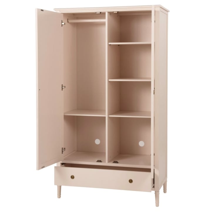 Maisons Du Monde Milie - Guardarropa Con 2 Puertas Y 2 Cajones En Rosa Empolvado