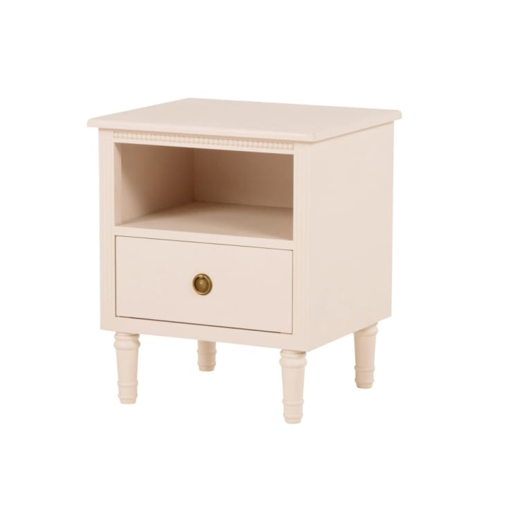 Maisons Du Monde Milie - Mesita De Noche Con 1 Cajón En Rosa Empolvado