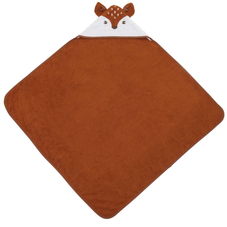 Maisons Du Monde Mimizan - Albornoz De Algodón Orgánico Marrón Con Capucha De Ciervo 80x80