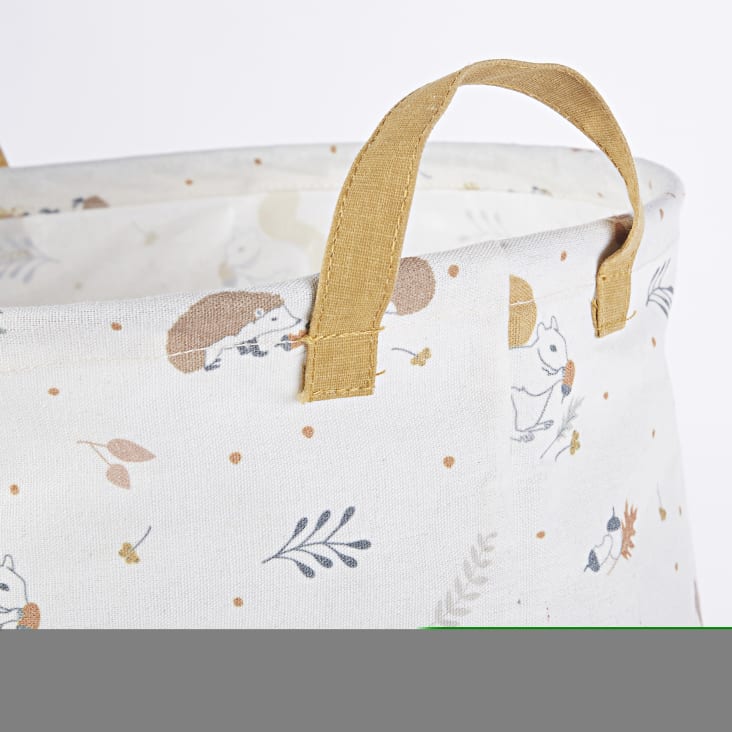 Maisons Du Monde Mimizan - Bolsa De Almacenamiento Para Bebé Color Marrón Marfil Y Naranja Con Animales