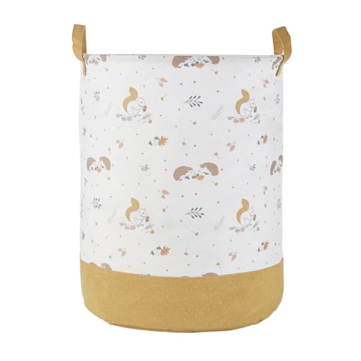 Maisons du Monde Mimizan - Bolsa de almacenamiento para bebé color marrón marfil y naranja con animales