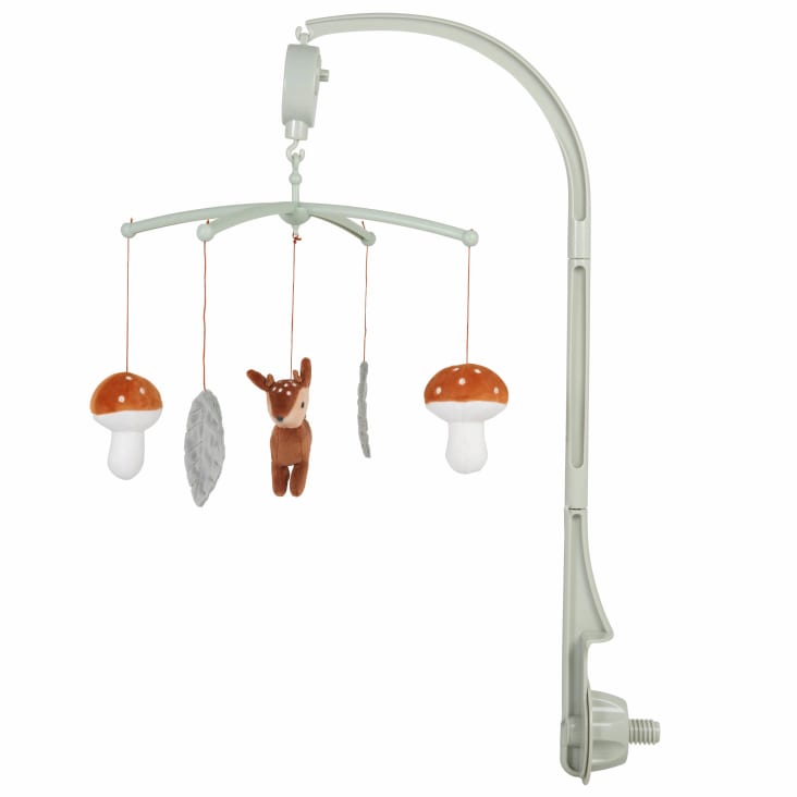 Maisons du Monde Mimizan - Móvil musical para bebé con setas hojas y cervatillo multicolor