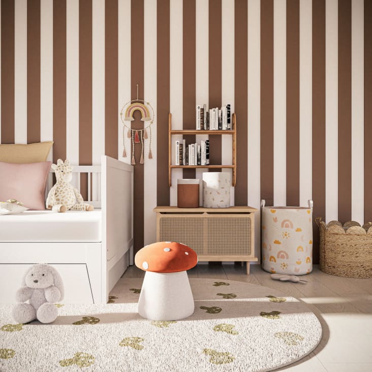 Maisons Du Monde Mimizan - Taburete Con Forma De Seta Marrón Y Blanco