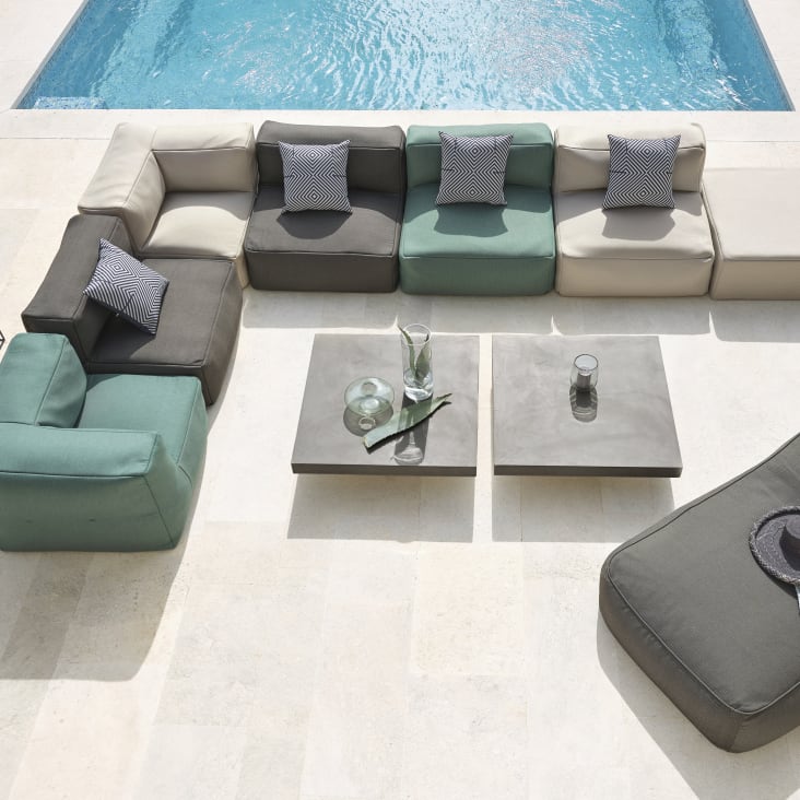 Maisons Du Monde Mineral - Mesita De Café De Jardín De Fibrocemento