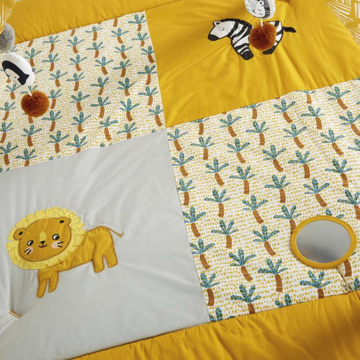 Maisons Du Monde Mini Jungle - Alfombra De Estimulación De Algodón Amarillo Mostaza Y Blanco D. 125