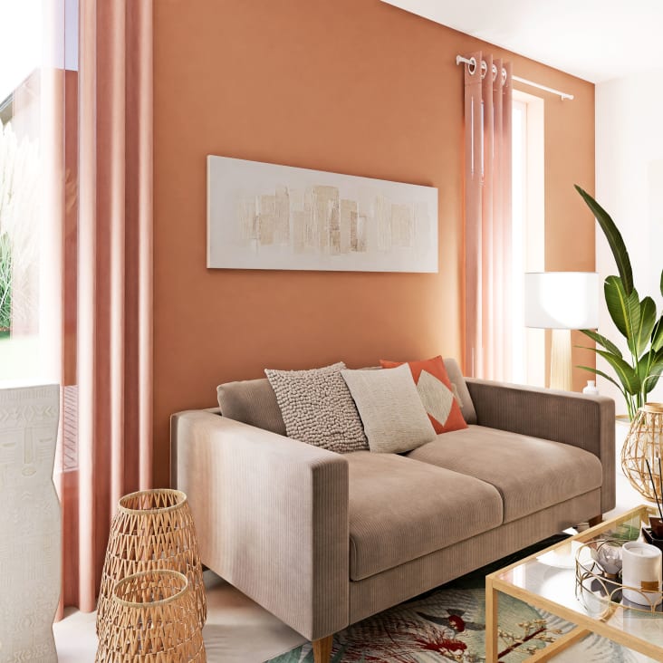 Maisons Du Monde MINORQUE - Tela Pintada Beige Y Marrón 150 X 50