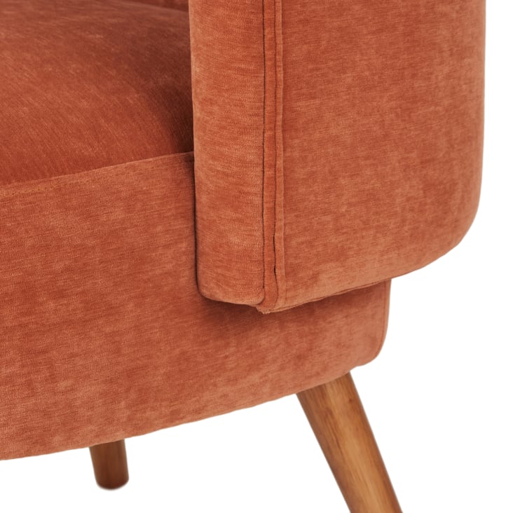 Maisons Du Monde Minus - Sillón De Terciopelo Marrón Anaranjado