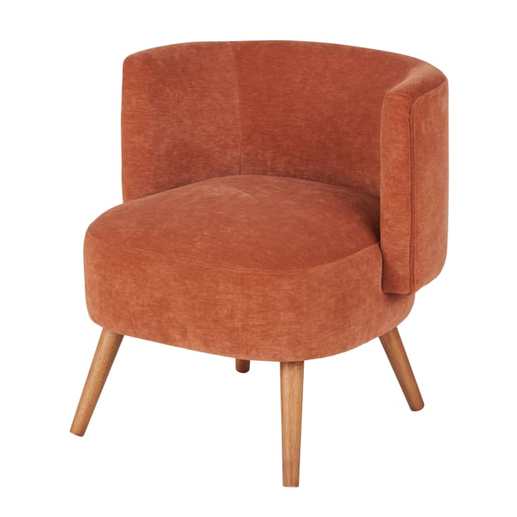 Maisons du Monde Minus - Sillón de terciopelo marrón anaranjado