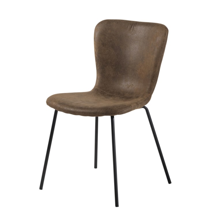 Maisons du Monde Mira - Silla de antelina marrón efecto envejecido