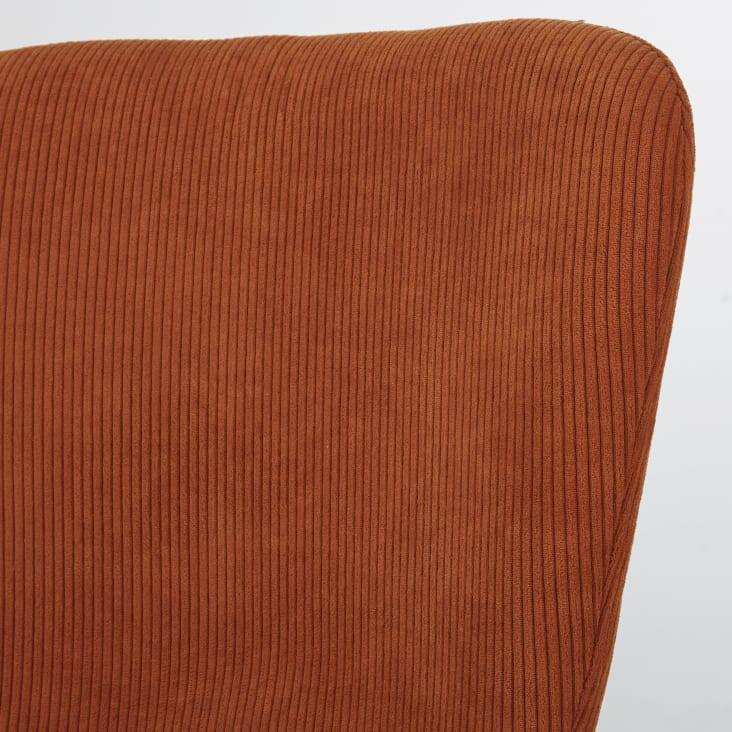 Maisons Du Monde Mira - Silla De Terciopelo Acanalado Naranja Y Acero Negro