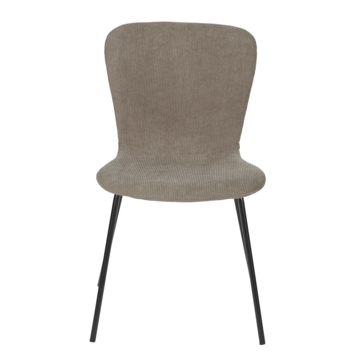 Maisons Du Monde Mira - Silla De Terciopelo Acanalado Reciclado Beige Cappuccino