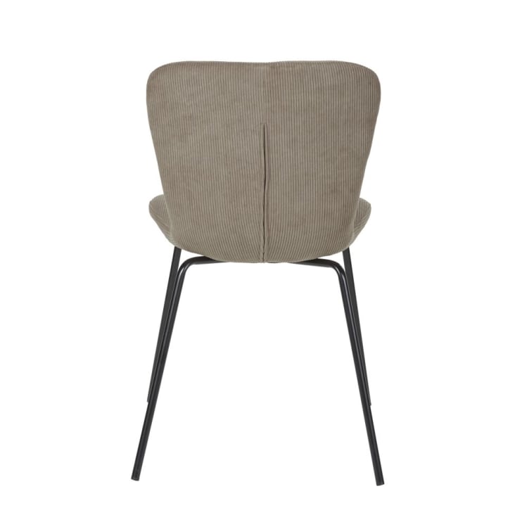 Maisons Du Monde Mira - Silla De Terciopelo Acanalado Reciclado Beige Cappuccino