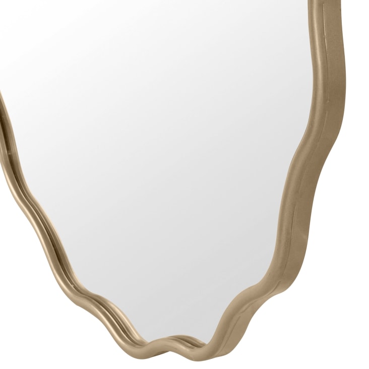 Maisons Du Monde Miraflores - Espejo Redondo Ondulado De Metal Dorado D. 60 Cm