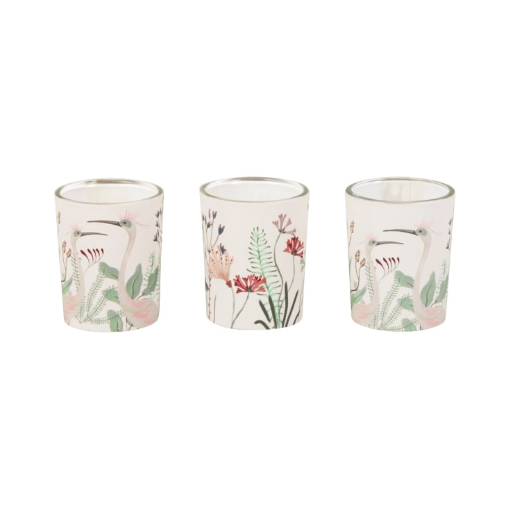 Maisons Du Monde Miraflores - Set De Velas Perfumadas En Vaso De Vidrio Blanco Verde Rosa Y Azul (x3)