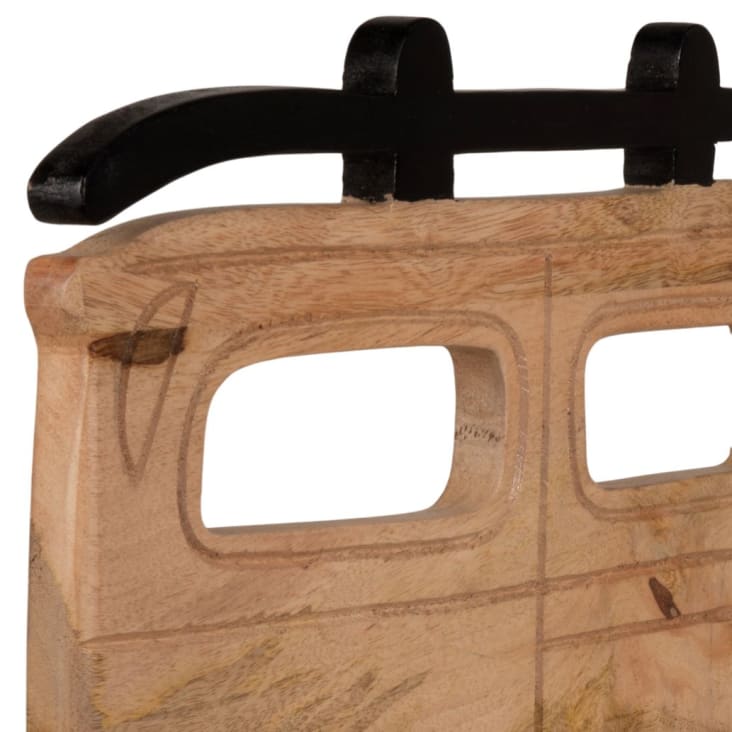 Maisons Du Monde Moana - Furgoneta Decorativa De Madera De Mango Y Metal Negro