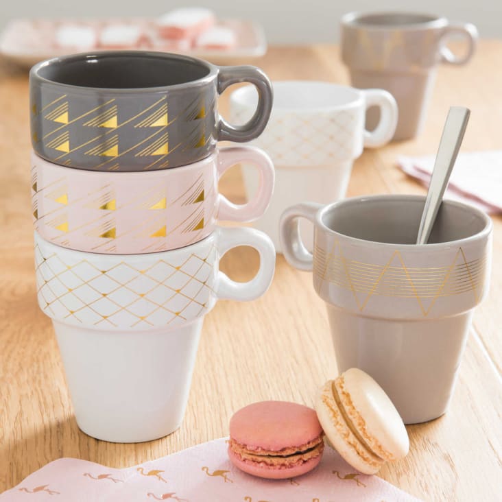 Maisons Du Monde Modern Copper - Soporte Para 6 Tazas De Café De Arenisca De Colores