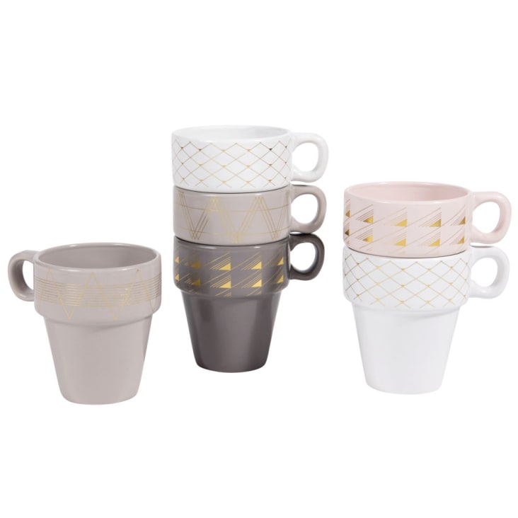 Maisons Du Monde Modern Copper - Soporte Para 6 Tazas De Café De Arenisca De Colores