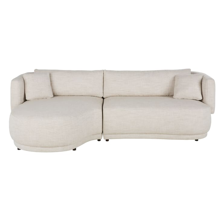 Maisons du Monde Modjo - Sofá esquinero izquierdo de 3/4 plazas beige